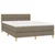 Vidaxl Box spring postelja z vzmetnico LED taupe 140x190 cm blago