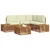 Set vanjskih sofa s jastukom Prirodna i krem 59 x 59 x 37 cm