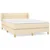 Vidaxl Box spring postelja z vzmetnico krem 140x190 cm blago