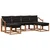 Set vanjskih sofa s jastukom 6 pcs Prirodna i crna