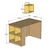 Hanah home Radni sto 120x75x65cm Belo-Žuti