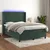 Vidaxl Box spring postelja z vzmetnico LED tem. zelena 140x200cm žamet