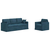 Vidaxl Kavč 2 pcs Modra 198 x 78 x 80 cm Žamet