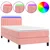 Vidaxl Box spring postelja z vzmetnico LED roza 90x190 cm žamet