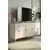 Hanah Home komoda Salkim 150, 125 cm, bela / travertin / srebrna