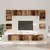 Set TV komoda Zidne 8 pcs Staro drvo Konstruirano drvo