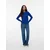 VERO MODA Pulover VMGOLD NEEDLE temno modra