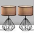 Opviq Set Stonih lampi Diamond-S-708, 25x25x43 cm, IP20, 2 komada, Braon-crna