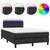 Krevet box spring s madracem LED crni 120 x 190 cm umjetna koža