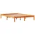 Vidaxl Posteljni okvir z vzglavjem voščeno rjava 135x190 cm borovina