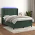 Vidaxl Box spring postelja z vzmetnico LED tem. zelena 140x200cm žamet