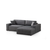 Atelier del Sofa Ugaona garnitura Pirlo 145x43x206cm Tamnosiva