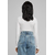 Womens stretch long sleeve jersey in white
