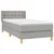 Vidaxl Box spring postelja z vzmetnico svetlo siva 90x190 cm blago