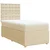 Vidaxl Box spring postelja z vzmetnico krem 80x200 cm blago