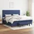 Vidaxl Box spring postelja z vzmetnico moder 200x200 cm blago