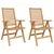 Stolica 2 pcs Smeđa 64.5 x 52 x 108 cm Čvrsto teak drvo