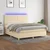 Vidaxl Box spring postelja z vzmetnico LED krem 180x200 cm blago