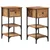 Noćni ormar 2 pcs Smeđa 33.5 x 36 x 70 cm Konstrukcijsko drvo