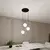 Luster na sajli ROYAL 3xE14/10W/230V, prečnik 30 cm, crn