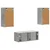 Set TV komoda Zidne 6 pcs Betonski sivi Konstruirano drvo