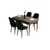 Hanah Home trpezarijski set Tia, sto i 4 stolice, ploča u dekoru drveta Baroque, crna tkanina Babyface