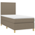 vidaXL Box spring postelja z vzmetnico LED taupe 90x200 cm blago