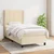 Vidaxl Box spring postelja z vzmetnico krem 80x200 cm blago