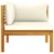Modularna kutna sofa s krem bijelim jastucima bagremovo drvo