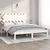 Vidaxl Posteljni okvir bel 140x200 cm trden les