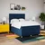 Vidaxl Box spring postelja z vzmetnico modra 140x200 cm blago