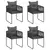 5-dijelni vrtni blagovaonski set od PVC ratana crni