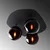 Opviq Luster Well-11720, 37x44x25 cm, 3xE14, Crni