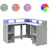 Radni stol s LED svjetlima sivi 130x130x91 cm konstruirano drvo