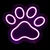 Znak neon paw 25x25 cm