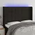 Vidaxl LED posteljno vzglavje črno 147x16x118/128 cm blago