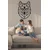 WallXpert metalni zidni ukras 5133, geometrijska glava vuka, 56 x 76 cm, crni