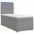 vidaXL Postelja boxspring z vzmetnico Svetlo siva 80 x 200 cm Blago