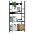 Police za knjige s 4 razine crne 60 x 27,6 x 124,5 cm drvene