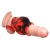 Creature Cocks Hell Hound Silicone Penis Sleeve + Ball Stretcher Medium Red