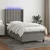 Vidaxl Box spring postelja z vzmetnico LED temno siva 90x200 cm blago