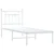 Greatstore Kovinski posteljni okvir z vzglavjem bel 75x190 cm