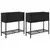 Vrtne sadilice s policom 2 kom crne 70 x 28 x 70 cm poliratan