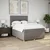 Vidaxl Box spring postelja z vzmetnico taupe 140x200 cm blago