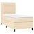Greatstore Box spring postelja z vzmetnico LED krem 100x200 cm blago