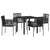 Vrtni set za objed 5 pcs Crna PE ratan