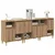 Komode 3 pcs Umjetnički hrast 60 x 35 x 70 cm Konstruirano drvo