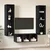 Set TV komoda Zidne 3 pcs Crni hrast Konstruirano drvo