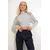 Trend Alacati Stili Ženska bluza dugih rukava ALC-X12644, Belo-crna