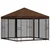 Vidaxl Vrtni gazebo s stranskimi stenami 3 x 3 m Rjava